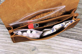 Personalized leather rolling tobacco pouch bag organizer