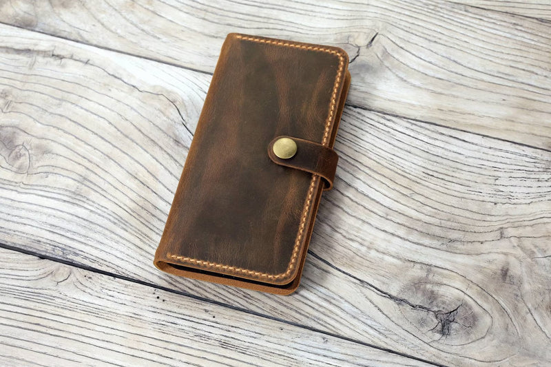 Hot Selling Handmade Cell Phone Case Card Holder Leather