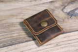 brown black leather wedding ring case box , distressed leather ring holder