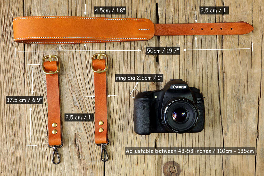 Personalized camera straps with stiching