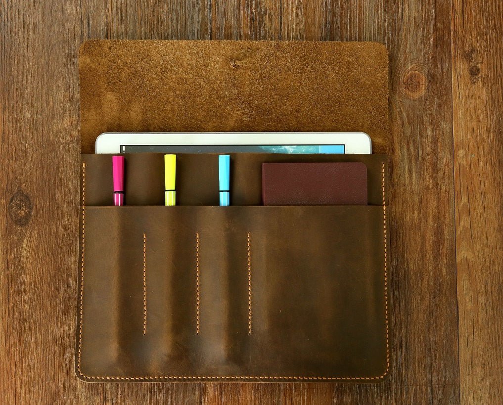 Personalized Retro leather iPad Pro 9.7 case portfolio – DMleather
