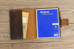 Oxford spiral notebook leather cover