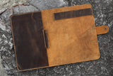 Personalized rustic real leather business portfolio
