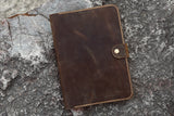 Personalized rustic real leather business portfolio