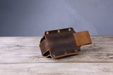 Personalized thick full grain leather beer holster