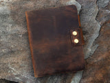 Personalized vintage A5 leather ring binder refill diary