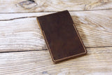 Personalized Vintage brown leather golf scorecard holder cover