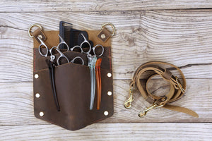 leather hairdressing holster