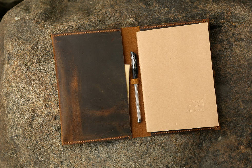 Personalized vintage retro leather cover case for A5 notebook