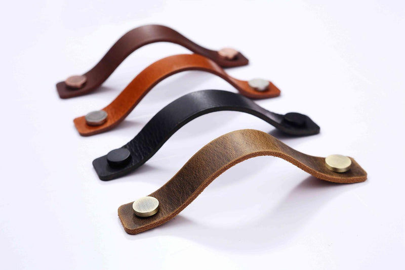 Premium full grain leather dresser handles drawer pulls furniture handles