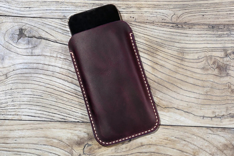 Premium leather thin cell phone cases sleeve for iPhone 14 Plus Pro
