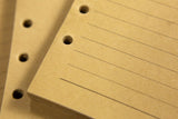 Refill kraft paper 6 hole for leather journal inserts 80 sheets (160 pages)
