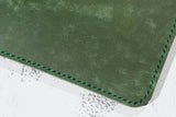 Retro Green leather notebook, refillable leather binder journal