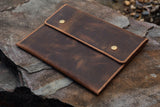 Rustic leather case sleeve for iPad