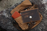 Rustic leather case sleeve for iPad
