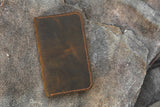 slim leather cover for pocket size field notes notebook