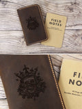 slim leather cover for pocket size field notes notebook