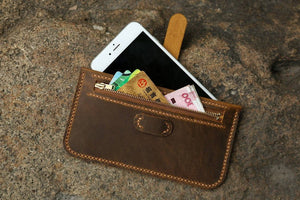 Slim leather iPhone 6 6s 7 plus phone sleeve wallet