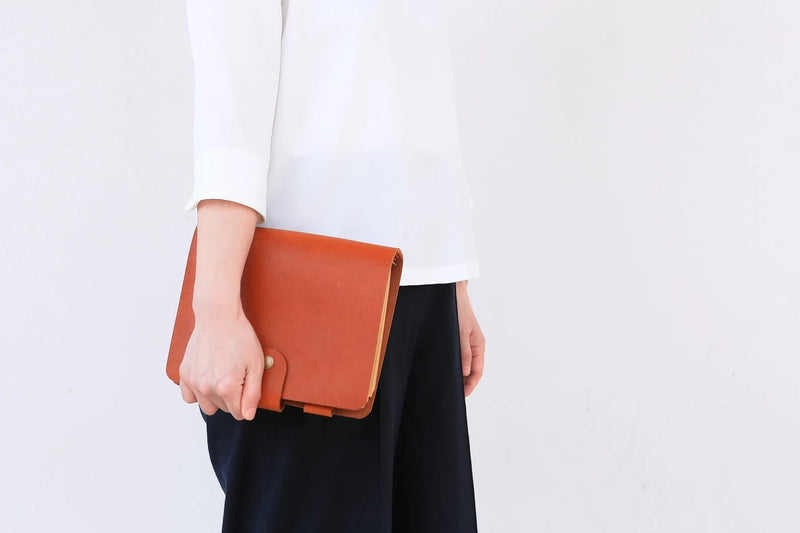 Veg tan leather A5 6 ring binder , Black Brown leather binder journal refillable planner binder