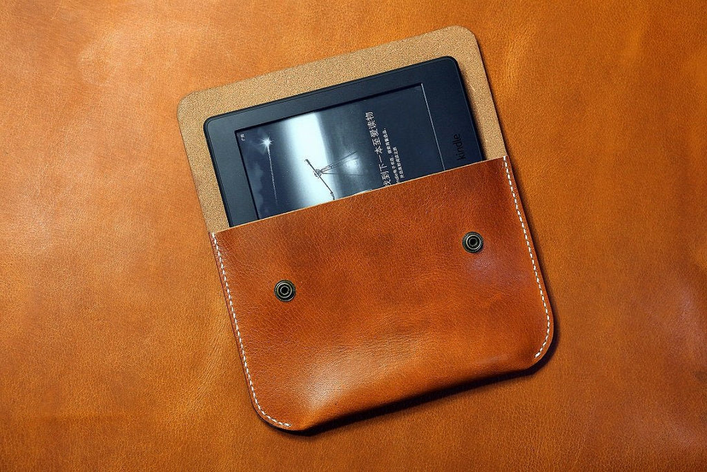 vegetable tanned leather kindle case