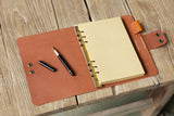 vegetable tanned leather A5 binder journal planner