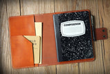 leather cover portfolio for composition notebook