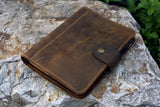 Vintage A5 leather travel journal binder , leather agenda binder