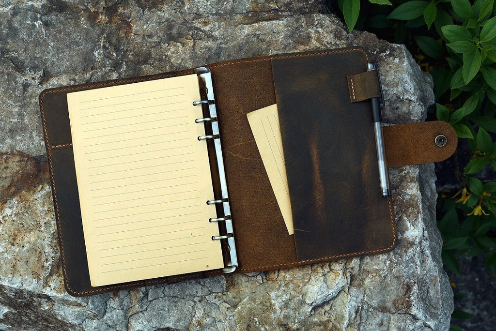 leather A5 travel binder notebook