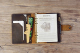Vintage custom leather cover for Filofax orgainizer A5 size inserts