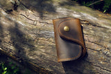 vintage distressed leather key wallet key card holder