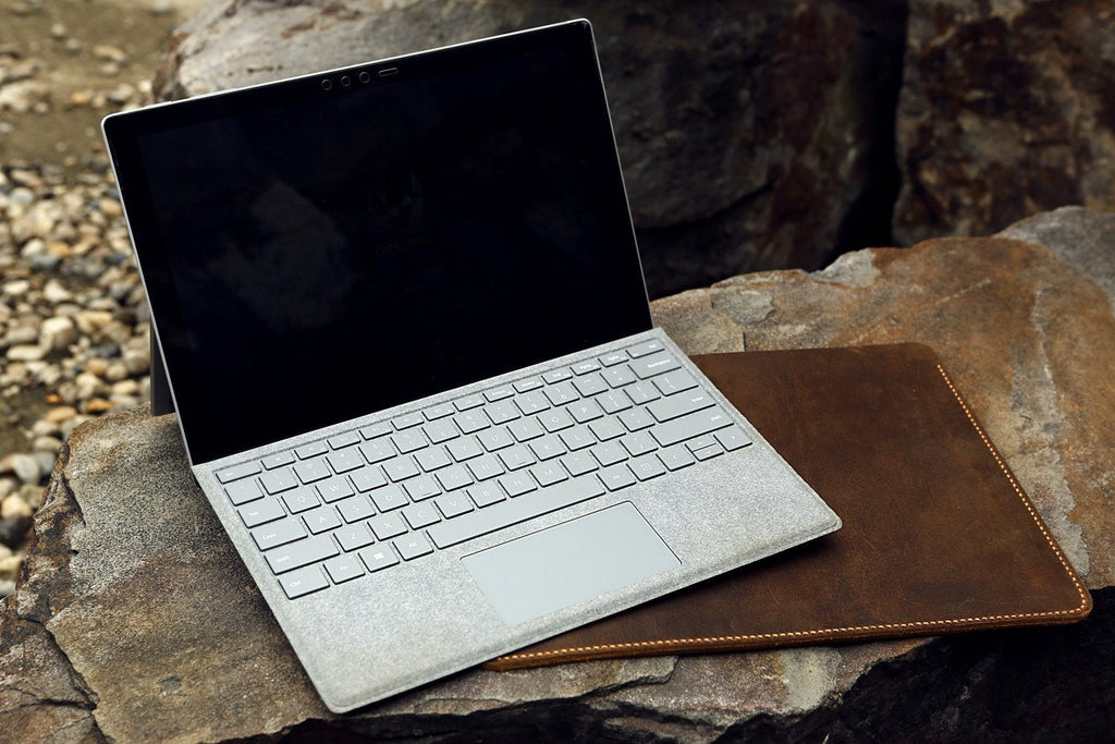 Vintage distressed Leather surface pro x sleeve case for Microsoft