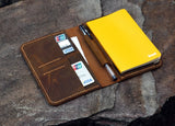 Vintage leather cover for A6 notebook travel journal