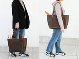 Vintage leather extra large tote bags
