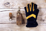 Vintage leather glove holder leash