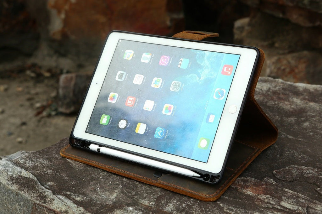 leather iPad stand case