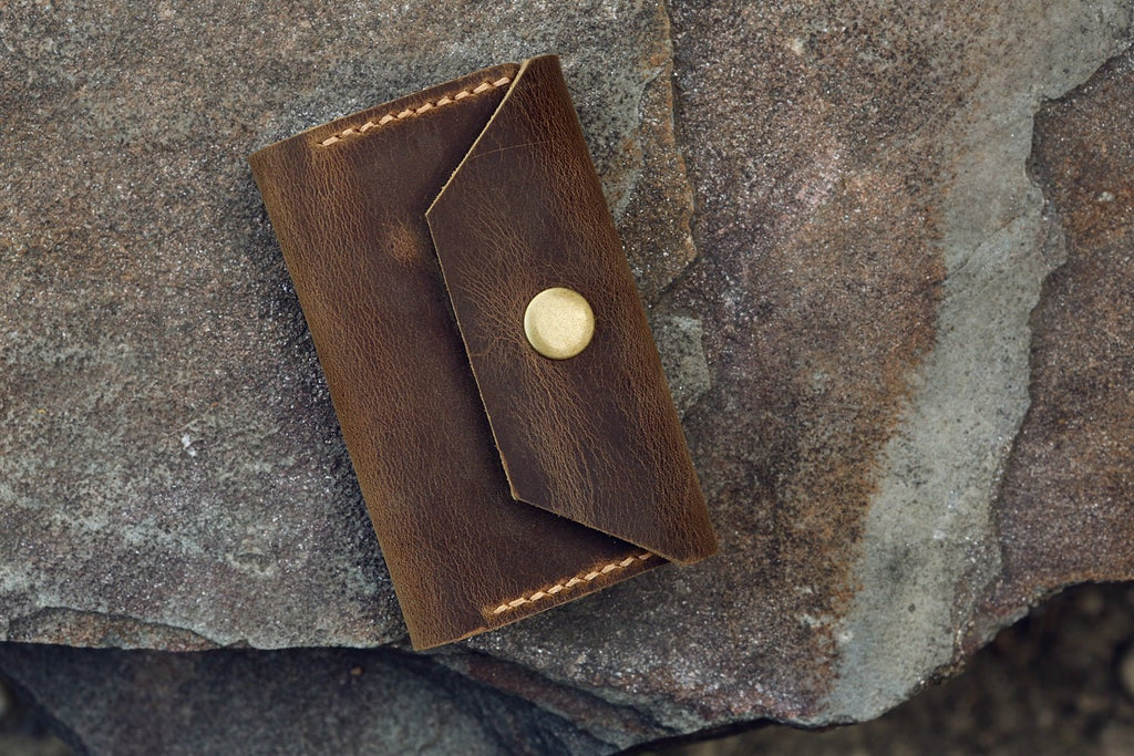 vintage Leather slim key card wallet key organizer – DMleather