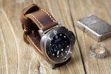 rustic brown leather band for Panerai watch ,custom watch band