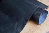 Vintage rustic blue oil tanned pull up leather sheets scrap