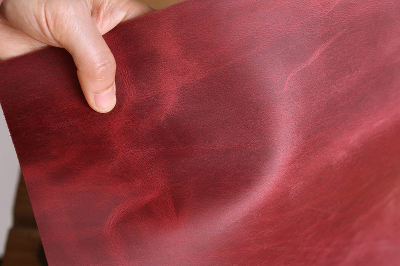 distressed red leather pieces 1.0