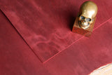 Vintage rustic burgundy oil tanned leather sheets scrap